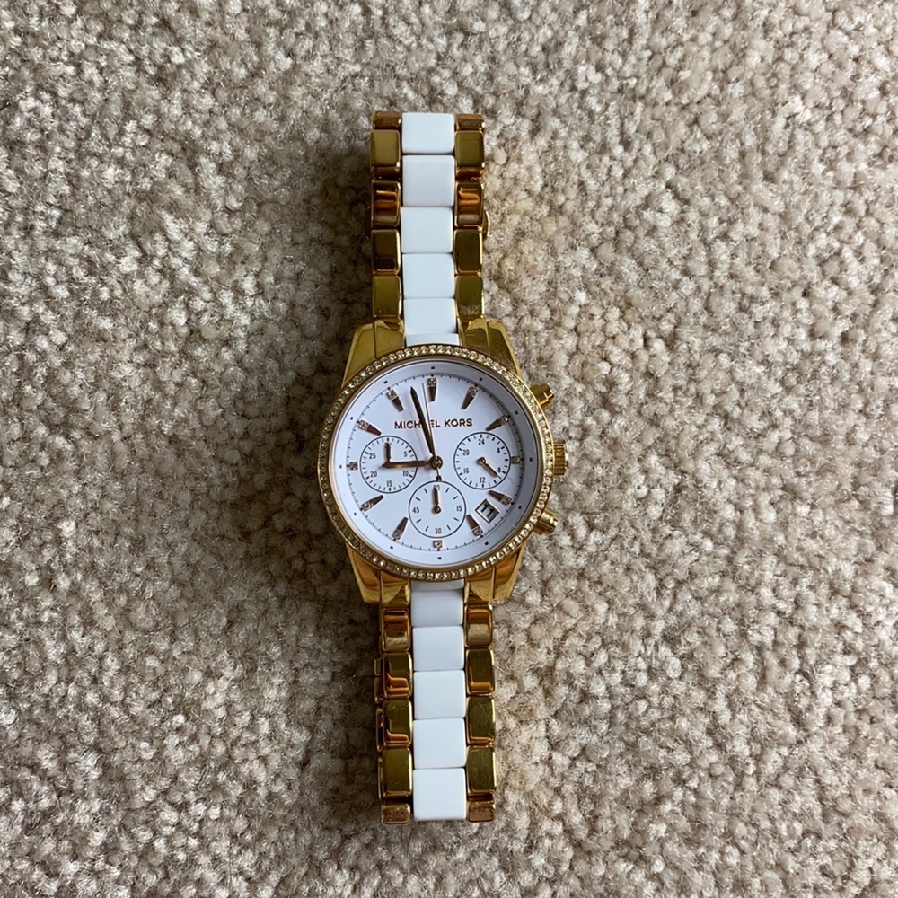 Michael Kors two tone, gold/white women’s watch